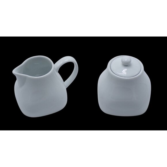 Pier 1 Imports Luminous White Porcelain Creamer & Sugar Bowl Set VGC - Picture 1 of 8